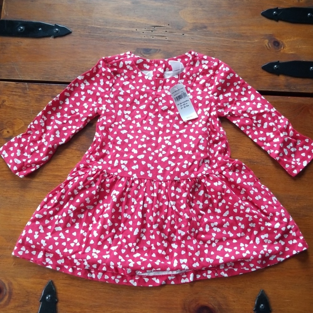 Red and White heart dress and bloomers set
